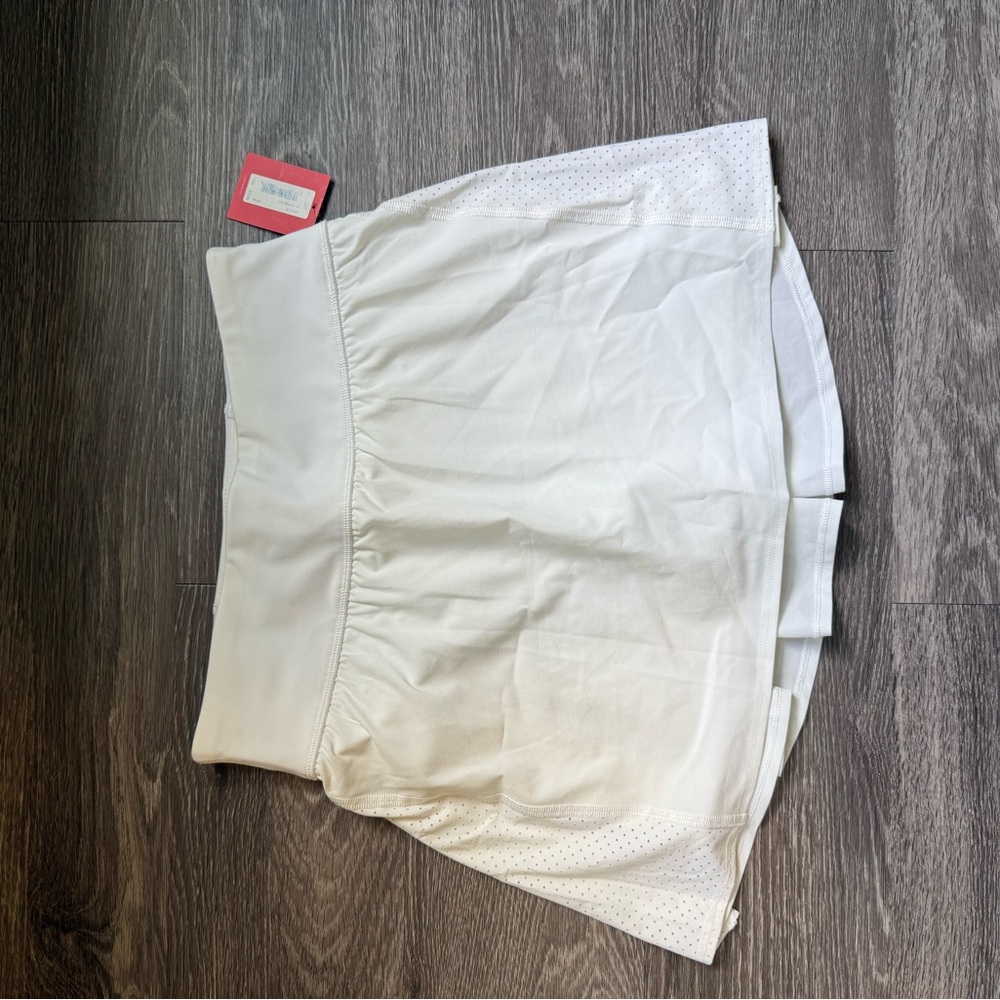 Spanx White Skirt with Perforated Detail